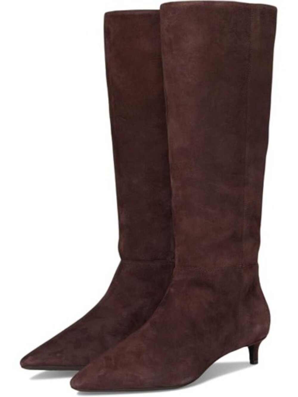 NWT Cole Haan Go-To Janece Madeira Brown Suede Boots 8 Pointed Toe Kitten Heel